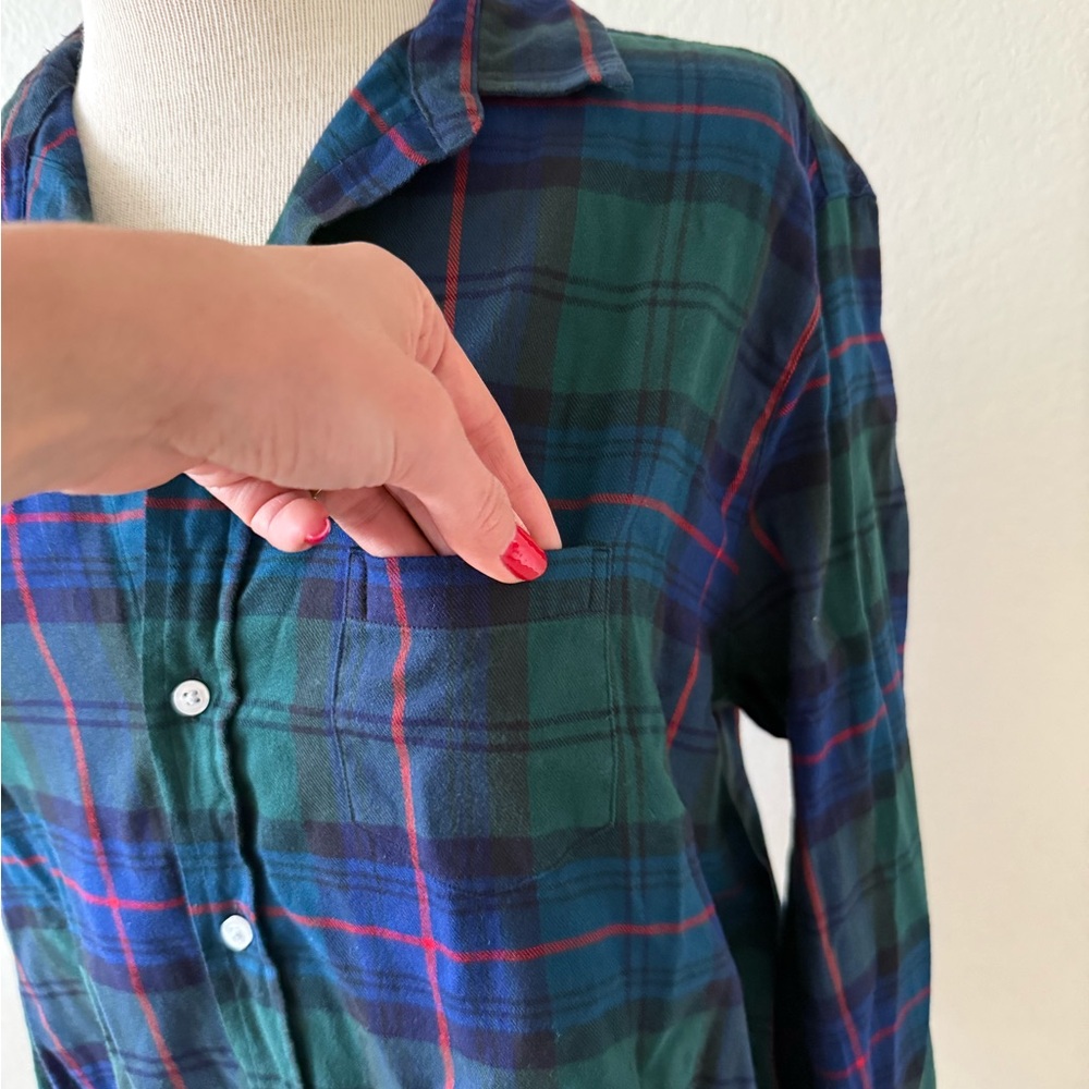Frank & Eileen Plaid Button-Down Flannel Shirt - Green Blue Red XL Lightweight - Picture 6 of 12